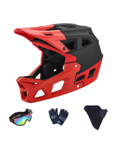 Fullface mountainbikehjälm för ungdomar med justeringsratt för downhill, BMX och offroadcykling
